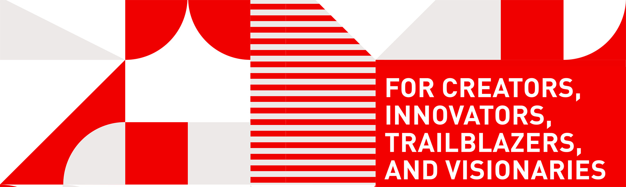 Red and white artistic design for Falling Walls competition 